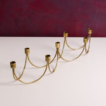 Gold Wave Candle Holder Centrepiece, 2 of 3