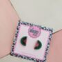 Watermelon Slice Stud Earrings / Summer Fruit Jewellery / Summer Holiday Earrings, thumbnail 2 of 5