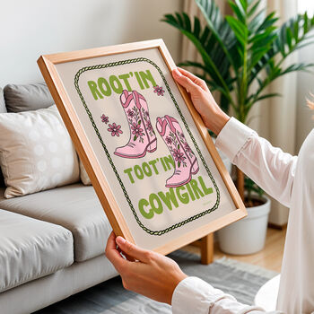 Root'in Toot'in Cowgirl Print, 3 of 8
