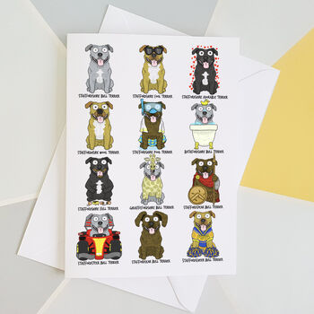 Staffordshire Bull Terrier Birthday Card, 4 of 4