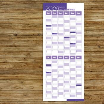 Personalised Purple Wall Planner, 5 of 5