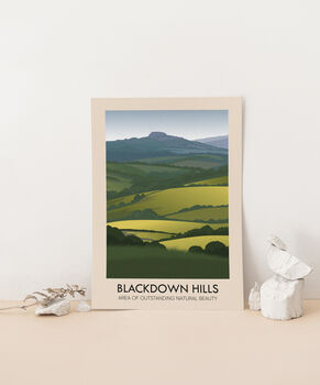 Blackdown Hills Aonb Travel Poster Art Print, 3 of 8