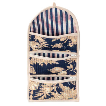 Serendipity Cotton Jewellery Roll Midnight Blossoms, 3 of 3