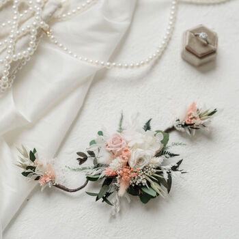 Felicity Pale Pink Wedding Dried Flower Short Hair Vine, 2 of 5