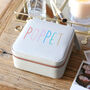 Personalised Rainbow Name Square Travel Jewellery Box, thumbnail 4 of 6