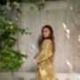 Gold Satin Silky Full Length Kimono Robe, thumbnail 2 of 8