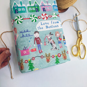 Personalised Eco Christmas Wrapping Paper, 25 Sheets, 5 of 8