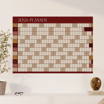 2025 Wall Planner A2 Calendar Organiser In Burgundy, 4 of 7