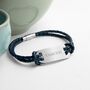 Personalised Men's Roman Numerals Leather Bracelet, thumbnail 3 of 5