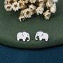 Sterling Silver Elephant Stud Earrings, thumbnail 1 of 9