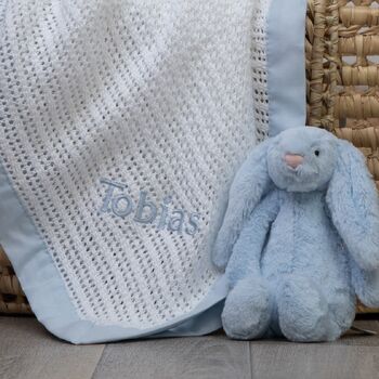 Personalised Cellular Baby Blanket With Coloured Trim, 4 of 10