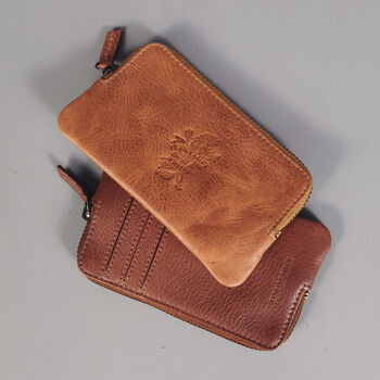'Forbes' Men's Card Holder Wallet In Cognac Leather, 4 of 7