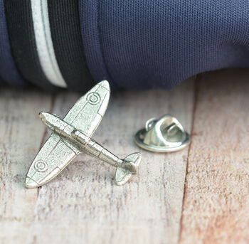 Pewter Spitfire Lapel Pin Badge, 2 of 4