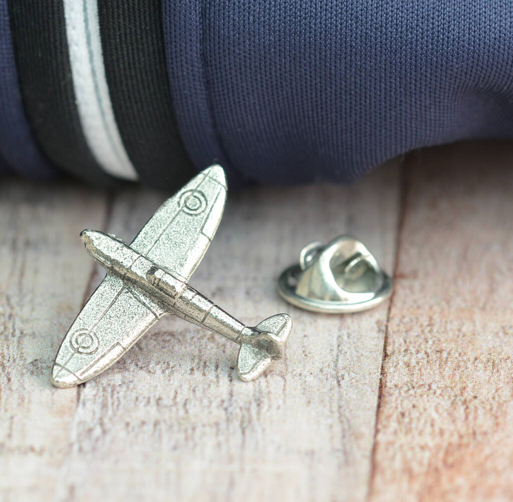 Pewter Spitfire Lapel Pin Badge, 1 of 4