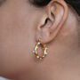 Dotted Pearl Hoop Earrings Non Tarnish, thumbnail 3 of 3