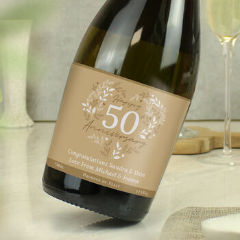 Personalised 50th Golden Wedding Anniversary Prosecco, 4 of 7