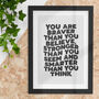 Braver Than You Believe Typography Print For Kids, thumbnail 1 of 2
