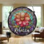 Dahlia Personalised Stained Glass Effect Suncatcher, thumbnail 5 of 6