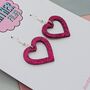Love Heart Small Glitter Resin Earrings, thumbnail 9 of 12