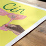 Cin Cin Cocktail Wall Art | Hand Painted Celebration Print, thumbnail 2 of 11