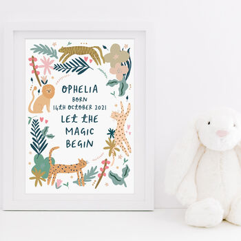 Let The Magic Begin Personalised New Baby Print, 2 of 8