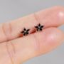 Black Onyx July Birthstone 925 Sterling Silver Stud Earrings, thumbnail 1 of 9