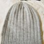 Mens Cashmere Hat Grey Beanie, thumbnail 3 of 3