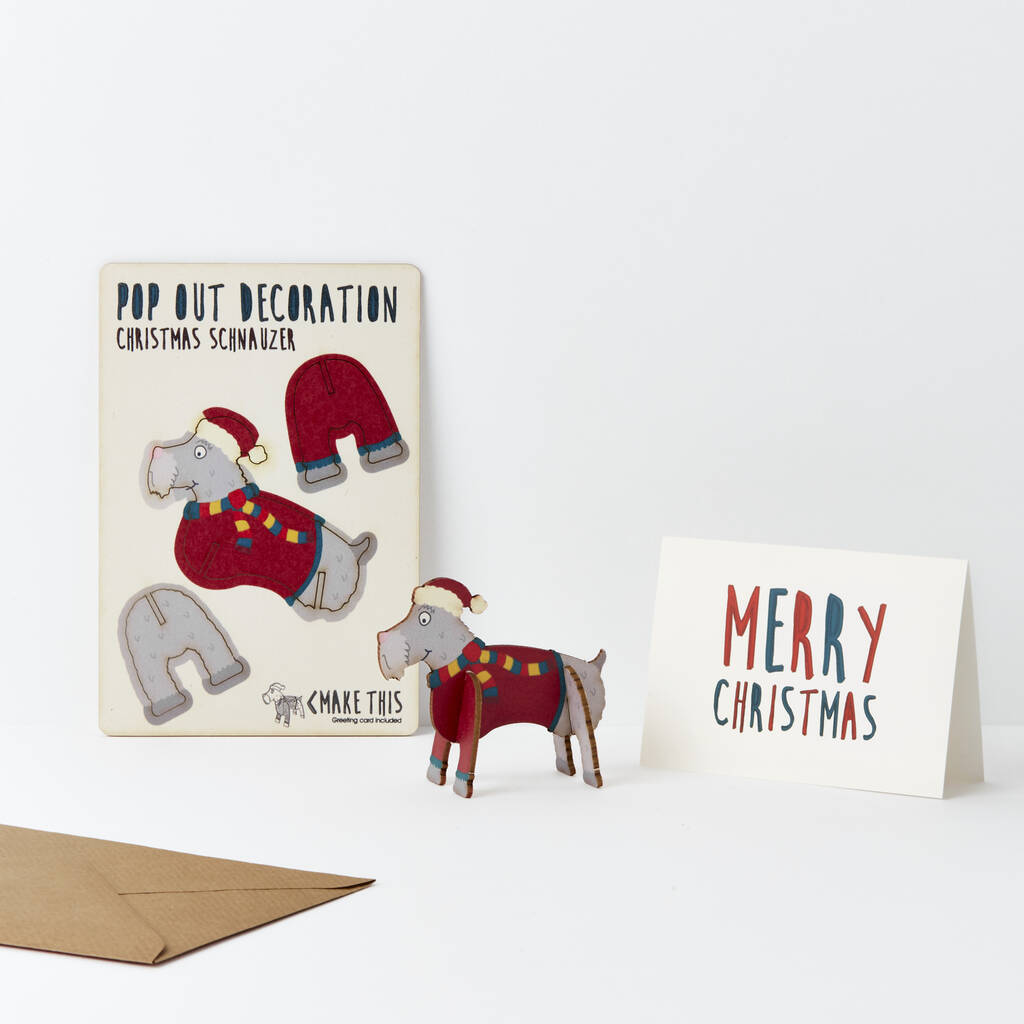 Pop Out Schnauzer Christmas Card By The Pop Out Card Company