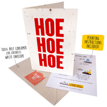 'Hoe Hoe Hoe' Eco Friendly Plantable Christmas Card, 2 of 9