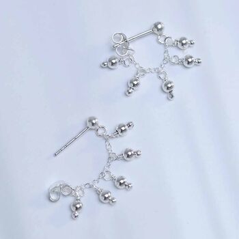 Sterling Silver Hanging Lanterns Chain Studs, 4 of 8