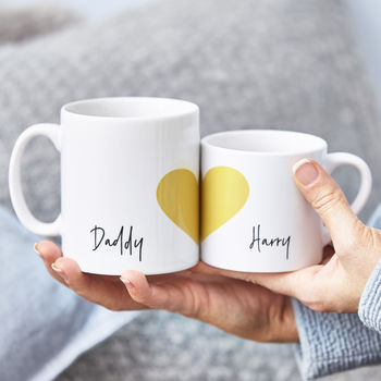 Personalised Daddy And Me Heart Mug Set, 2 of 4