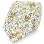 100% Cotton Handmade Floral Wedding Tie Yellow, thumbnail 1 of 2
