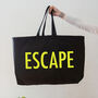Black Oversized Tote Bag. Escape Bag. Weekend Bag, thumbnail 3 of 4