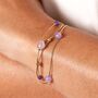 Stainless Steel Semi Precious Multi Strand Bracelet In Gold, thumbnail 3 of 4