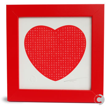 Personalised Love Heart Word Search Print Gift Boxed, 5 of 7