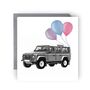 Land Rover Balloon Birthday Greeting Card, thumbnail 1 of 4