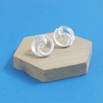Sterling Silver Cosmic Swirl Studs, 2 of 4