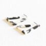 Olivia Triangle Resin Earrings In Black And White, thumbnail 1 of 2