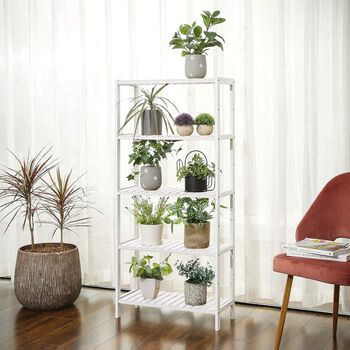 Five Tier Bamboo Storage Shelving Unit, 4 of 8