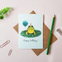 'Happy Birthday' Frog Greetings Card, thumbnail 1 of 2