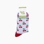 Cherry Striped Bamboo Socks In Blue, thumbnail 4 of 4