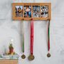 Personalised Oak Photo Frame And Medal Hanger, thumbnail 6 of 8