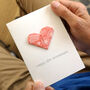 Personalised 35th Coral Anniversary Origami Heart Card, thumbnail 1 of 7