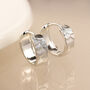 Chunky Silver Plated Embossed Hoop Earrings – 15mm, thumbnail 3 of 7