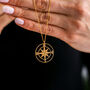 Compass Necklace In Sterling Silver, 24ct Gold Vermeil, thumbnail 3 of 10