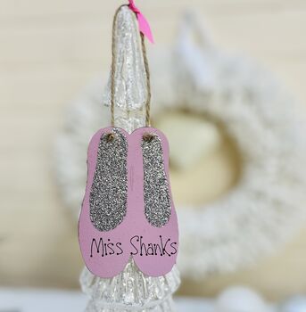 Personalised Ballet Slippers Christmas Tree Decoration, 6 of 6