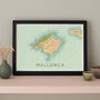 Framed And Personalised Mallorca Map Print, thumbnail 2 of 4