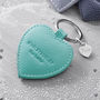 Personalised Textured Leather Heart Charm Keyring, thumbnail 5 of 10