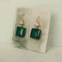 Jade Green Vintage Glass Earrings, thumbnail 4 of 7