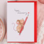 Sentimental Anniversary Card With Mouse Holding Pencil, thumbnail 1 of 2